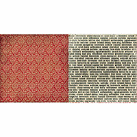 Teresa Collins - World Traveler Collection - 12 x 12 Double Sided Paper - Red Brocade