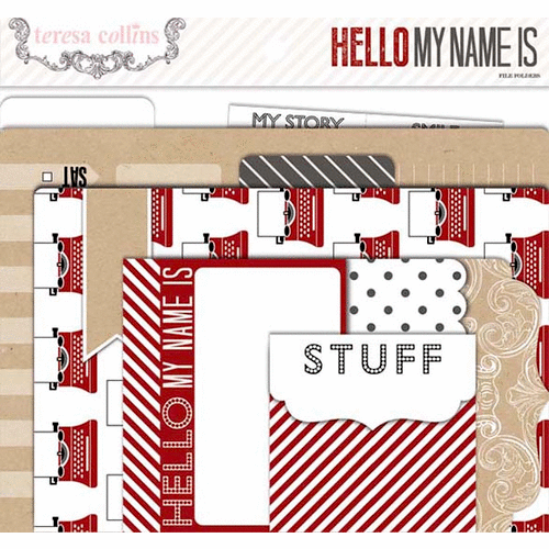Teresa Collins Designs - Hello My Name Is Collection - File Folders