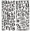 Pink Paislee - Expressions Collection - Glitter Chipboard Alphabet Stickers - Licorice
