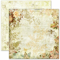 Pink Paislee - Butterfly Garden Collection - 12 x 12 Double Sided Paper - Flower Blooms