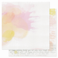 Pink Paislee - Color Wash Collection - 12 x 12 Double Sided Paper - Shine