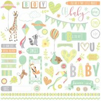 Photo Play Paper - About a Little Boy Collection - 12 x 12 Cardstock Stickers - Elements