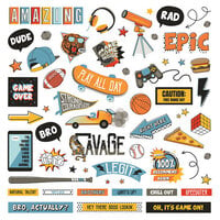 PhotoPlay - Bro's Amazing Collection - 12 x 12 Cardstock Stickers - Elements