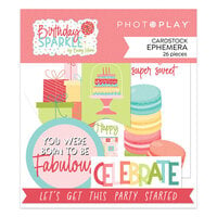 PhotoPlay - Birthday Sparkle Collection - Ephemera - Die Cut Cardstock Pieces