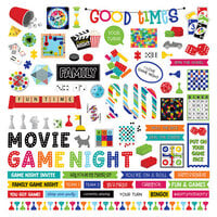 PhotoPlay - Family Fun Night Collection - 12 x 12 Cardstock Stickers - Elements