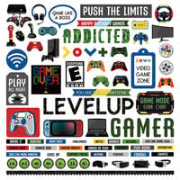 PhotoPlay - Gamer Collection - 12 x 12 Cardstock Stickers - Elements
