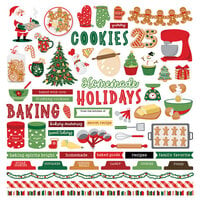ColorPlay - Homemade Holidays Collection - Christmas - 12 x 12 Cardstock Stickers - Elements