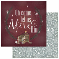 Photo Play Paper - Luke 2 Collection - Christmas - 12 x 12 Double Sided Paper - Oh Come Let Us Adore Him
