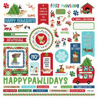 PhotoPlay - Santa Paws Collection - Christmas - 12 x 12 Cardstock Stickers - Elements - Dog