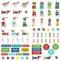 PhotoPlay - Santa Paws Collection - Christmas - 12 x 12 Single Sided Paper - Pre-Colored Die Cut Outs - Dog