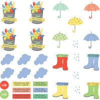 PhotoPlay - Showers And Flowers Collection - 12 x 12 Single Sided Paper - Pre-Colored Die Cut Outs