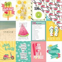 Photo Play Paper - Summer Daydreams Collection - 12 x 12 Double Sided Paper - Unplug 3 x 4 Cards
