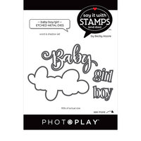 PhotoPlay - Say It With Stamps Collection - Etched Dies - Baby Boy and Baby Girl
