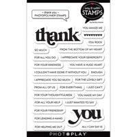PhotoPlay - Say It With Stamps Collection - Clear Photopolymer Stamps - Thank You Word