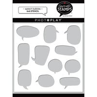 PhotoPlay - Say It With Stamps Collection - 6 x 6 Stencils - Speech Bubbles