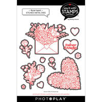 PhotoPlay - Say It With Stamps Collection - Etched Dies - Floral Heart