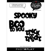 PhotoPlay - Say It With Stamps Collection - Etched Dies - Halloween Word Trio