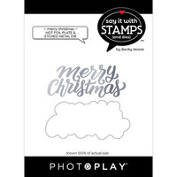 PhotoPlay - Say It With Stamps Collection - Hot Foil Plate and Die Set - Merry Christmas