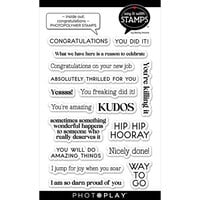 Photoplay - Say It With Stamps Collection - Clear Photopolymer Stamps - Inside Out - Congratulations
