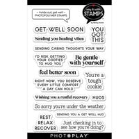 Photoplay - Say It With Stamps Collection - Clear Photopolymer Stamps - Inside Out - Get Well Soon