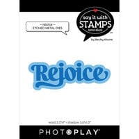 PhotoPlay - Say It With Stamps Collection - Christmas - Etched Dies - Rejoice