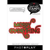 PhotoPlay - Say It With Stamps Collection - Christmas - Etched Dies - Merry Everything