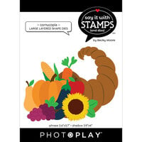 PhotoPlay - Say It With Stamps Collection - Etched Dies - Cornucopia