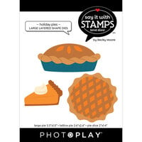 PhotoPlay - Say It With Stamps Collection - Etched Dies - Holiday Pies