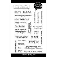 PhotoPlay - Say It With Stamps Collection - Christmas - Clear Photopolymer Stamps - Inside Out Happy Holidays