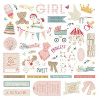 PhotoPlay - Sweet Little Princess Collection - 12 x 12 Cardstock Stickers - Elements