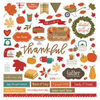 PhotoPlay - Thankful Collection - 12 x 12 Cardstock Stickers - Elements