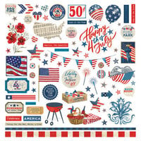 PhotoPlay - With Liberty Collection - 12 x 12 Cardstock Stickers - Elements