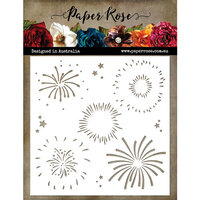 Paper Rose - 6 x 6 Stencils - Fireworks