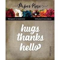 Paper Rose - Dies - Hugs Thanks Hello Chunky Script
