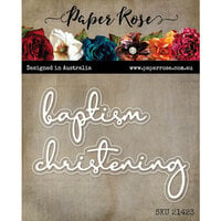 Paper Rose - Dies - Baptism Christening Fine Script