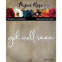 Paper Rose - Dies - Get Well Soon Fine Script Layered Word