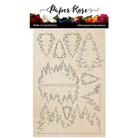 Paper Rose - Wood Embellishments - Pine Trees