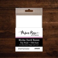 Paper Rose - White Card Bases - Top Fold - 4.25 x 5.5 Inches - 20 Pack