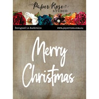 Paper Rose - Dies - Tall Script Words - Merry Christmas