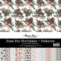 Paper Rose - 12 x 12 Collection Pack - Home For Christmas Patterns