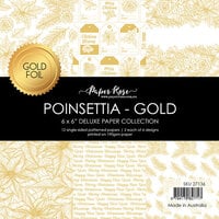 Paper Rose - Christmas - 6 x 6 Collection Pack - Poinsettia - Gold