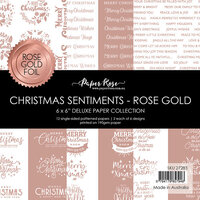 Paper Rose - 6 x 6 Collection Pack - Christmas Sentiments - Rose Gold