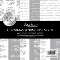 Paper Rose - 6 x 6 Collection Pack - Christmas Sentiments - Silver