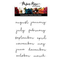 Paper Rose - Clear Photopolymer Stamps - Thin Script Months