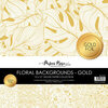 Paper Rose - 12 x 12 Collection Pack - Floral Backgrounds - Gold Foil