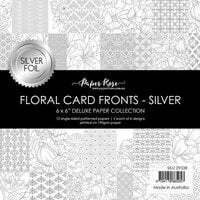 Paper Rose - 6 x 6 Collection Pack - Floral Card Fronts - Silver Foil