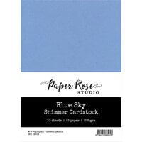 Paper Rose - A5 Shimmer Cardstock - Blue Sky - 10 Pack