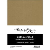 Paper Rose - A5 Shimmer Cardstock - Antique Gold - 10 Pack