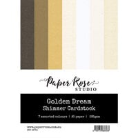 Paper Rose - A5 Shimmer Cardstock - Golden Dreams - Assorted