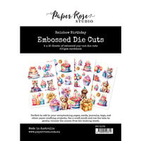 Paper Rose - Embossed Die Cuts - Rainbow Birthday